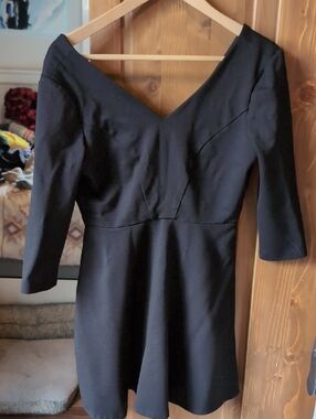 Black Swan Black V-Neck Long Sleeve Dress